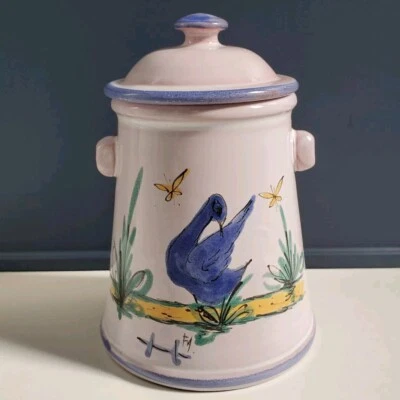 Ancien Pot En Terre Cuite Signé FA (A Identifier) Oiseau Collection Céramique  - Photo 1/4