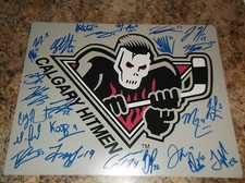 2015-16 CALGARY HITMEN WHL SIGNED 11 X 14 MATTE LOGO PHOTO (1)