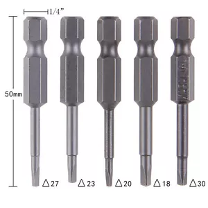 5 Pcs /Set Magnetic Triangle Head Screwdriver Bits S2 Steel 1/4 Hex Shank 50 TQ - Picture 1 of 7