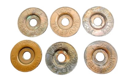 Israel Lot 6 copper tokens 1953 in different condition - Image 1 of 2