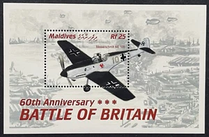 MALDIVES BATTLE OF BRITAIN 60TH ANNIV WWII STAMPS SS 2001 MNH MILITARY AIRPLANE - Picture 1 of 1