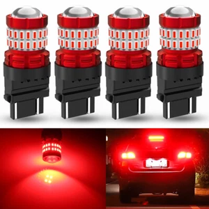 4pcs 3157 3057 LED Brake Stop Warn Tail Light Red For Toyota Tundra Nissan Ford - Picture 1 of 12