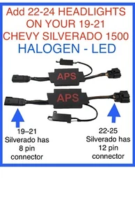 2019 - 2022 Chevy Silverado 1500 Headlight Conversion Harness to 2023 - 25 LED - Picture 1 of 1
