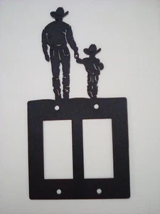 Double Toggle Plate Cover Cowboy Son Metal Farm Cabin Ranch Lodge Rustic New - Picture 1 of 7