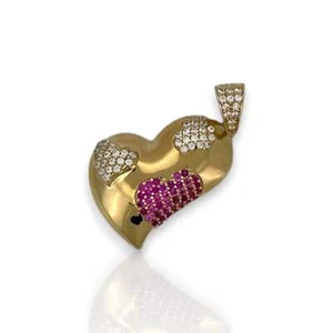 Heart Cz Pendant - 14K Yellow Gold - Picture 1 of 2