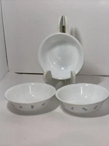 Corelle Bowls Provincial Blue Set of 3 Soup/Cereal/Salad Bowls With Flowers - Picture 1 of 7
