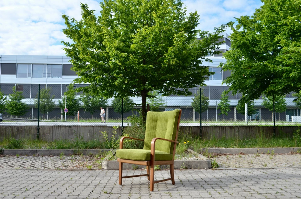 WILHELM KNOLL ANTIMOTT WINGBACK EASY CHAIR 50/ 60er Danish ÄRA NUSSBAUM - Bild 1 von 1