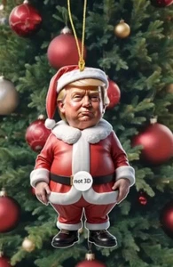 Trump Santa Claus Christmas Ornament Funny Cute Xmas Tree 3” - Picture 1 of 4