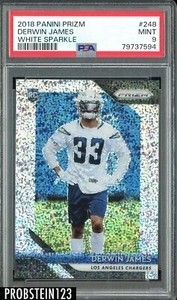 2018 Panini White Sparkle Prizm #248 Derwin James RC Rookie SP PSA 9 MINT