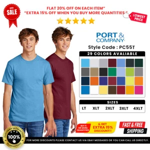 Port & Company PC55T Men's Cotton/Polyester Short Sleeve Casual Comfort T-Shirt - Picture 1 of 122