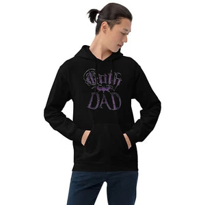 Purple Goth Dad with Bat Father's Day Gift Pullover Hoodie Sweatshirt - Picture 1 of 14