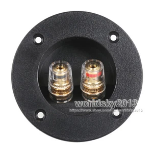 2pcs Round Pure Copper 2 Way Speaker Junction Box Terminal Binding Post OD-75mm - Picture 1 of 5