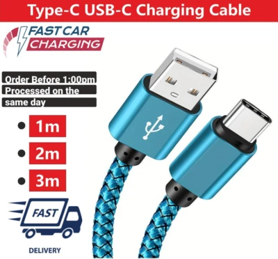 Fast Charger Type C USB-C Charging Cables for Samsung Galaxy S8 S22 S21 S20 S10 - Image 1 of 3