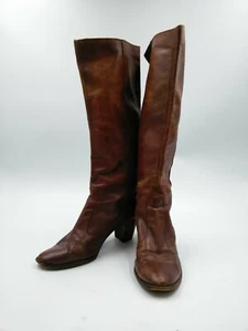 Vintage Women's Tall Fold-Over Cuff Soft Leather Boots size 38.5 made in Italy - Picture 1 of 8
