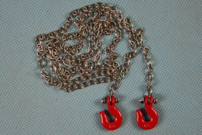 1:10 Scale Chain & Hooks For 1/10 RC Crawler SCX-10 Truck Accessory Black/Red - Image 1 of 4