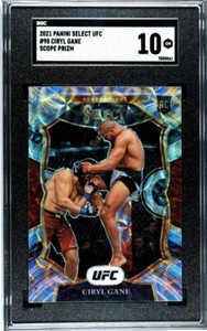 2021 Panini Select UFC Ciryl Gane Concourse Scope Prizm Rookie RC Card - SGC 10