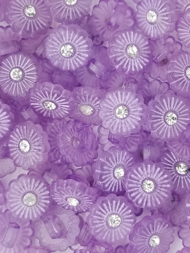 SIZE 18L - 7/16", FLOWER SHANK BUTTON, LILAC, 1 GROSS, SHINY FINISH - Image 1 of 1
