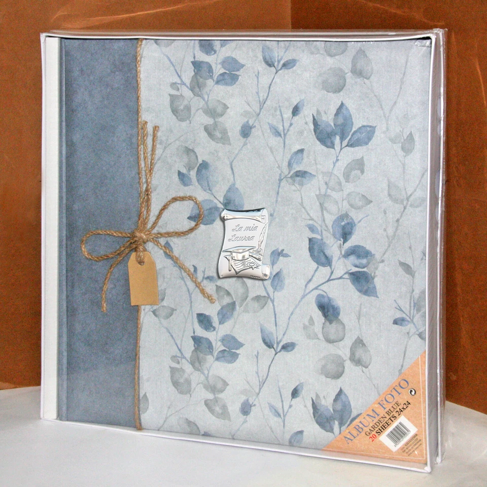 Album fotografico Laurea targa argento 24x24 20 fogli Garden Blu - Immagine 1 di 1