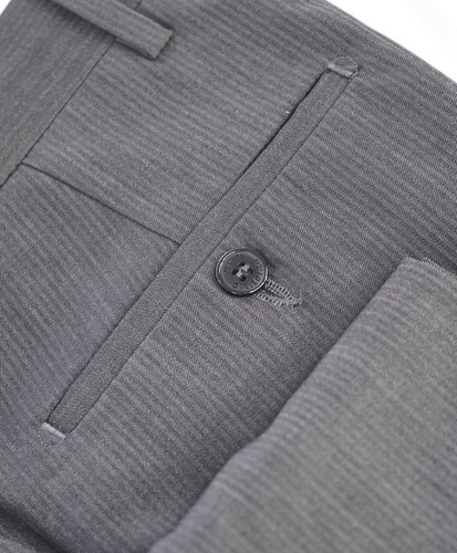 COLLEZIONE VERSACE Pantaloni Abito Micro Spina di Aringa Frontale Piatto Tonale Grigio 30W