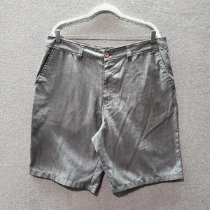 O'Neill Men Shorts 36 Gray Striped Chino Logo Embroidered Pockets 11" Inseam - Picture 1 of 10