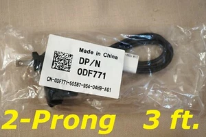 Dell 2-Prong right-angle AC power cord cable Notebook laptop PA-10 PA-12 DF771 - Picture 1 of 11