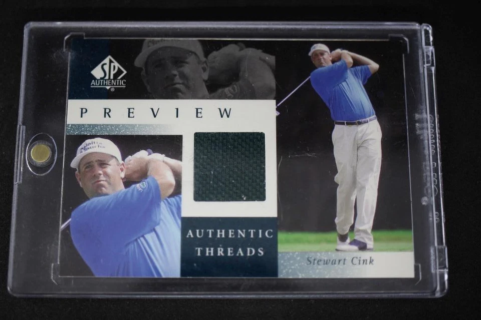 PREVIEW GOLF CARD - STEWART CINK - TOUR THREADS - 2001 UPPER DECK - SC-AT - Image 1 of 1