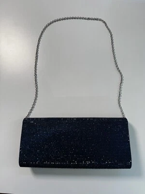  Bolso sin asas Judith Leiber Ritz Fizz SATINADO sobre cristales Swarovski AZUL  Foto 1 de 4