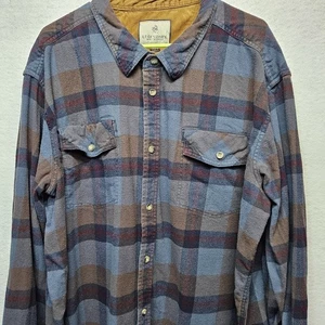 Mens 3XL Flannel Legendary Whitetails Blue Plaid Heavyweight Long Sleeve - Picture 1 of 8