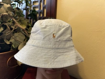POLO RALPH LAUREN Powder Blue Polo Pony Sun Bucket Hat~Child 4-7 - Image 1 of 4