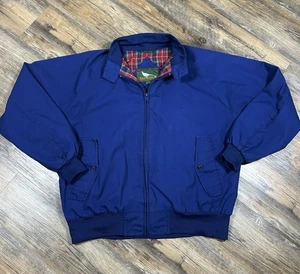 Field & Stream Harrington Jacket Men's XL Full Zip Plaid Lined Bomber Blue Vtg - Picture 1 of 10