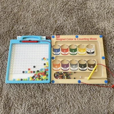 Lote de 2 juguetes magnéticos para niños - utiliza imán para mover piezas - actividad sin pantalla Foto 1 de 4