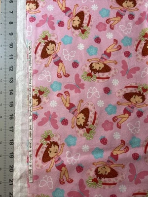 Strawberry Shortcake Spectrix Cotton Flannel Fabric 1/2 Yard (18 By 44”) New - Image 1 of 3