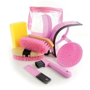 PINK GROOMING KIT HORSE BRUSHES BAG EQUESTRIAN *FREE POSTAGE* - Picture 1 of 3