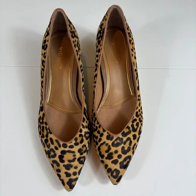 Vionic Women Leopard Print Calf Hair Pointed Toe Kitten Heel Pumps Shoes - Image 1 of 4