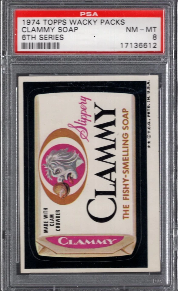 1974 Wacky Packages CLAMMY SOAP PSA 8 nm/mt Series 6 Packs TOUGH! CENTERED! - Image 1 of 1