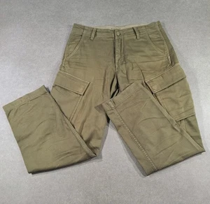 Levis XX Cargo Mens Cargo Trousers W30 L28 Khaki Green Zip Button Fly Tapered - Picture 1 of 21