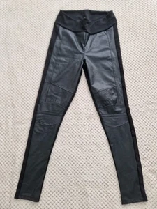 River Island Womens Faux Leather Pull Up Stretchy Leggings Black Size UK 12 - Picture 1 of 6
