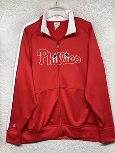 Philadelphia Phillies Jacket Mens XL Red MLB Baseball Full Zip Track Majestic - Picture 1 of 13