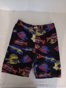 Unbranded Neon Fish Swim Trunks Boys Sz. XL  18/20 Small Snag On Inside Netting  - Picture 1 of 8