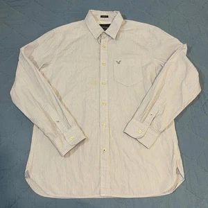 American Eagle Athletic Fit Button Down Shirt Striped Medium - Picture 1 of 3