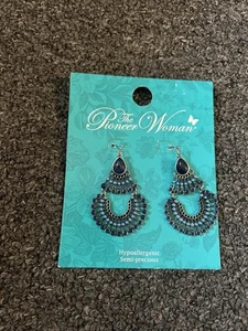 Vintage Ohrhänger mit Halbedelsteinen Neu Die Pionierin - Bild 1 von 4