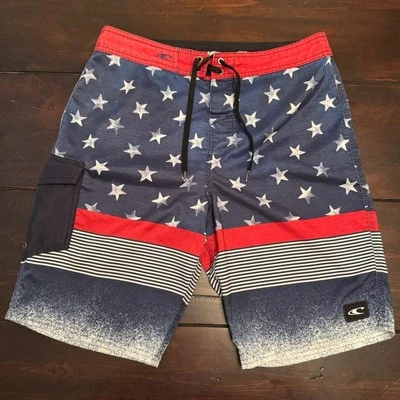 Bañador corto O'Neill rojo blanco y azul para hombre - talla 32 Foto 1 de 4