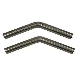 2Pcs EMUSA Universal Polished T201 Stainless Steel Piping 2" O.D. 45 Degree New - Picture 1 of 3