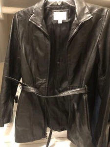 Worthington Women's Size Petite Small Genuine Soft Leather Lambskin Jacket Black - Picture 1 of 7