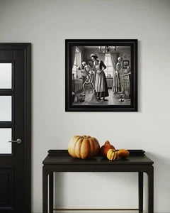 Black Framed Worked To The Bone Horror Artwork Printed On Fabric - Picture 1 of 7