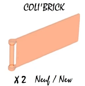 Lego 30292 - 2x Drapeau / Flag 7x3 with rod - Trans neon orange - NEW NEUF - Imagen 1 de 1