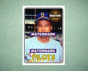 Jim Bouton Seattle Pilots 1969 Style Custom Baseball Art Card - Picture 1 of 2