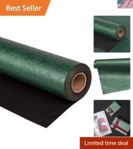 Thick Reversible Gift Wrap - 17" x 16.5' Green & Black Paper for Stylish Gifts - Picture 1 of 9