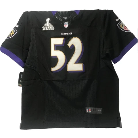 NWT Nike Baltimore Ravens Ray Lewis #52 Super Bowl XLVII Black Jersey Mens Sz 52 Cover