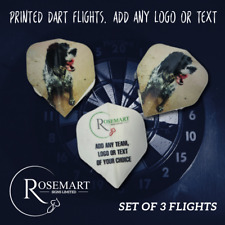 Personalised printed arrowhead Dart flights set of 3. Any logo, photo or text